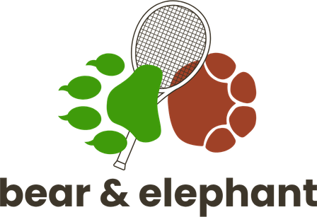 bear & elephant Logo mit Tennisschläger