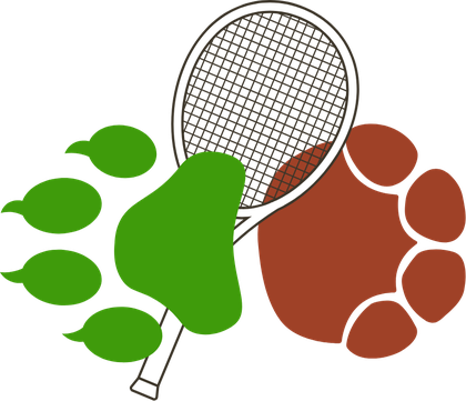 Signet von Tennis by bear & elephant: Bären- und Elefantenpfote mit Tennisschläger